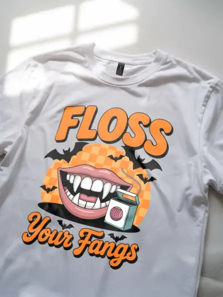 Funny Dental Halloween Shirt – Vampire Floss Graphic Tee - Image 11