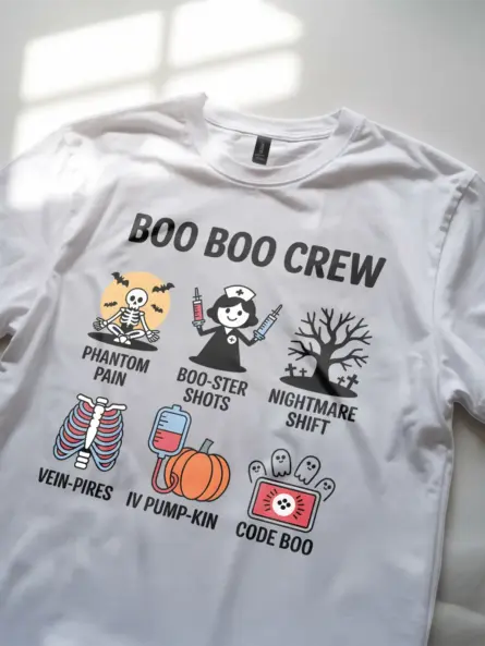 Halloween Nurse T Shirt – Funny Boo Boo Crew Medical Pun Tee for Dental Pros - Image 11
