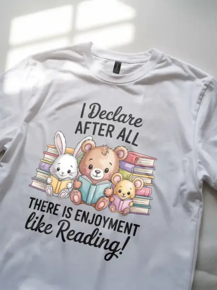 Adorable Reading Kids T-Shirt – Animal Book Lover Tee Gift - Image 11