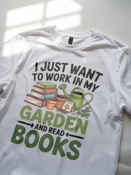 Cozy Garden and Reading T-Shirt – Perfect Gift for Bookish Gardeners - Image 11