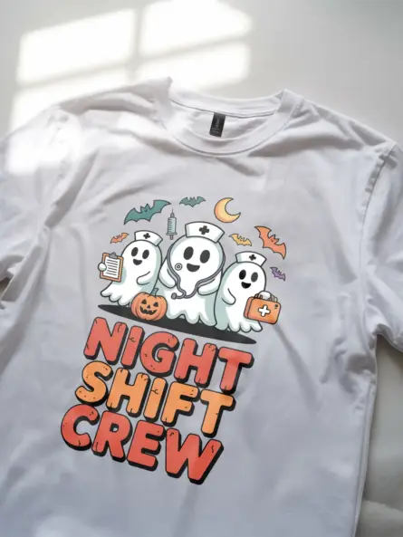 Funny Night Shift Nurse Shirt – Spooky Cute Halloween Tee - Image 11