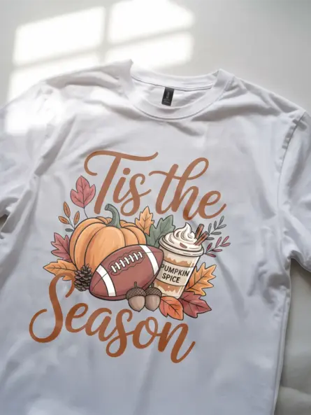 Cozy Fall T-Shirt – Cute Pumpkin Spice & Football Season Tee - Image 11